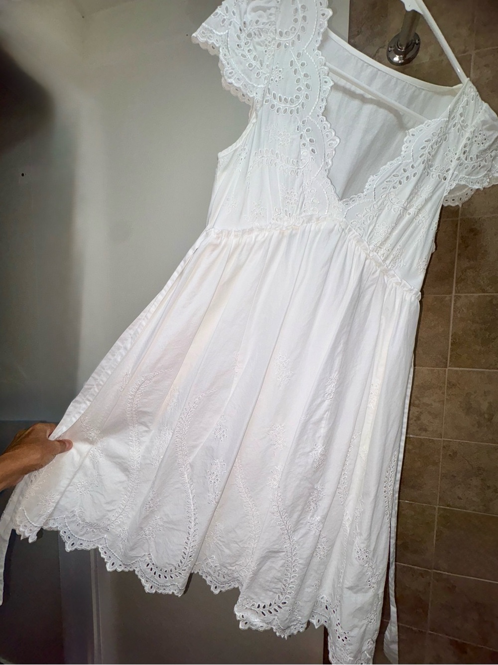 BCBGMaxAzria White Eyelet Mini Dress